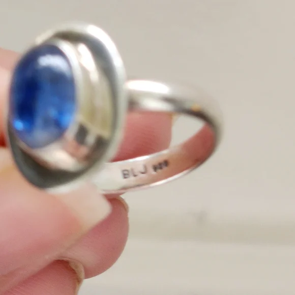 Sterling Silver Blue Kyanite Stone Ring - Picture 5 of 5
